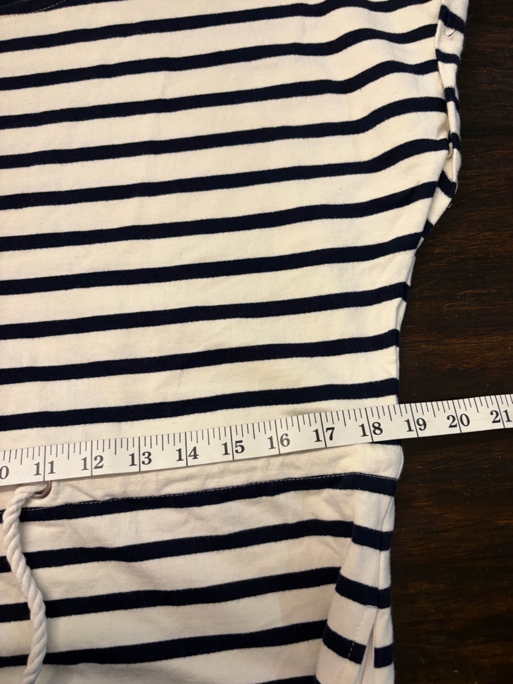 Olive & Oak Navy and White Striped Mini Dress with sinched waist  size medium - Picture 8 of 11